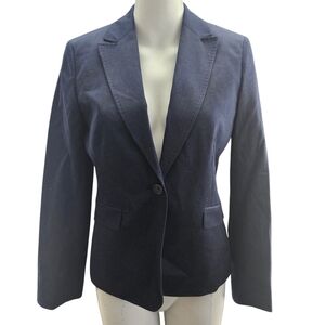 Brooks Brothers Sz 6 Womens Navy Jacket Blazer Cotton Wool Blend